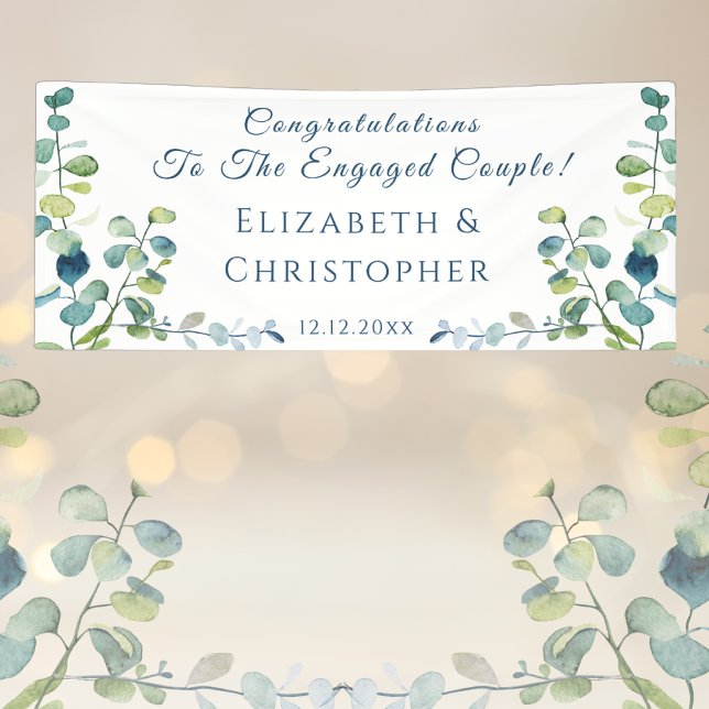 Eucalyptus Congratulations Engagement Party Banner (Creator Uploaded)