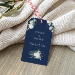 Eucalyptus Cotton | Navy Modern v2 Wedding Gift Ta Gift Tags<br><div class="desc">This eucalyptus cotton navy modern v2 wedding gift tags is perfect for your modern wedding. This design features eucalyptus greenery with white cotton fluffs on a dark navy blue background and white calligraphy script in a modern classic traditional layout. Please feel free to reach out to us with any questions...</div>