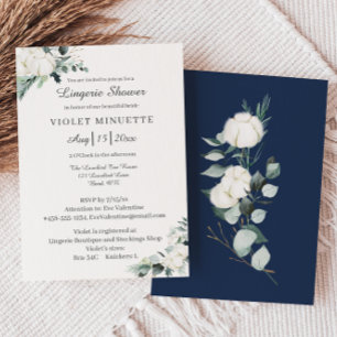 Eucalyptus Cotton White v2 Lingerie Shower Invitation
