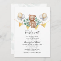 Eucalyptus Couple Baby Shower Bear Greenery Script