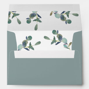 Eucalyptus Crest Wedding Envelope