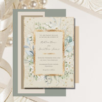 Eucalyptus Daisies Gold Cream Elegant Wedding