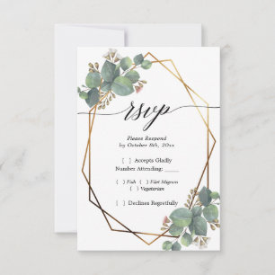 Eucalyptus diagonal frame RSVP Card