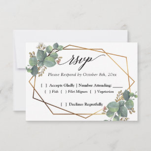 Eucalyptus diagonal frame RSVP Card