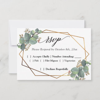 Eucalyptus diagonal frame RSVP Card