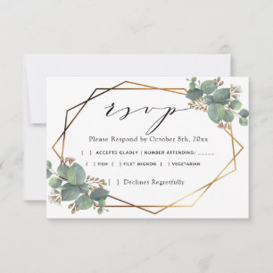Eucalyptus diagonal frame RSVP Card