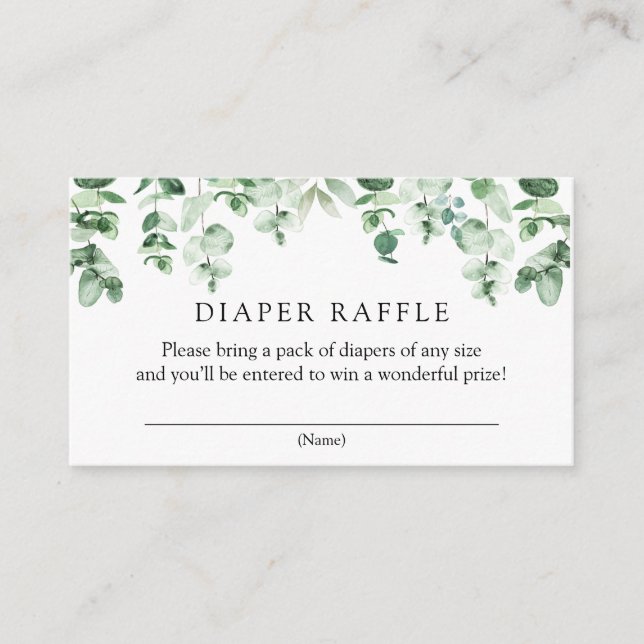 Eucalyptus Diaper Raffle insert card (Front)