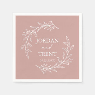 Eucalyptus Dusty Rose Custom Wedding Napkins