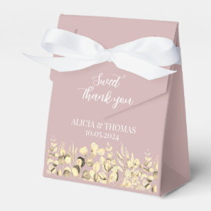 Eucalyptus Dusty Rose Greenery Botanical Wedding  Favour Box