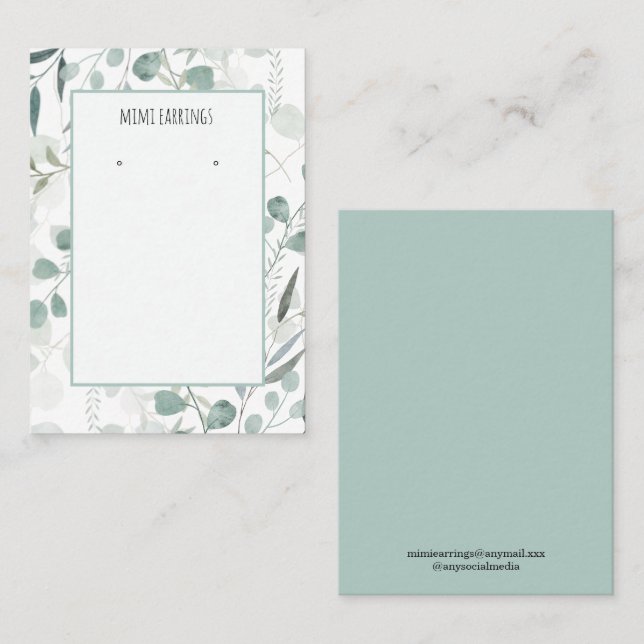 Eucalyptus Earring Display  Business Card (Front/Back)