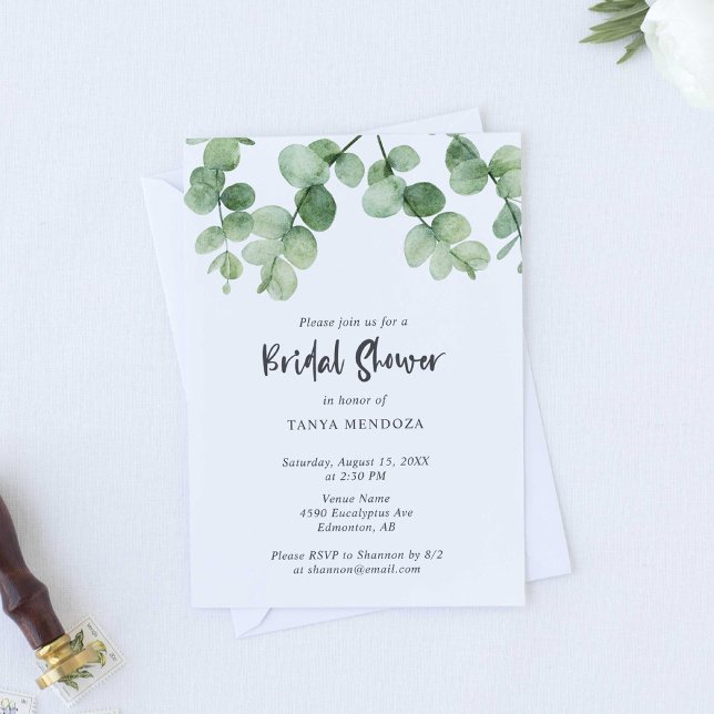 Eucalyptus Elegant Bridal Shower  Invitation (Creator Uploaded)