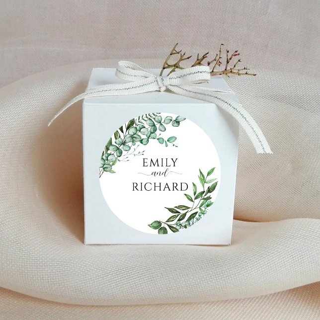 Eucalyptus Elegant Classic Round Sticker (Creator Uploaded)