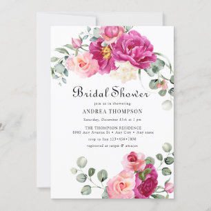 Eucalyptus Elegant Floral Bridal Shower Invitation