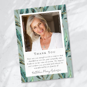 Eucalyptus Elegant Funeral Memorial  Thank You Card