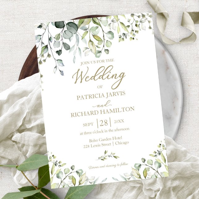 Eucalyptus Elegant Greenery Wedding Invitation (Creator Uploaded)