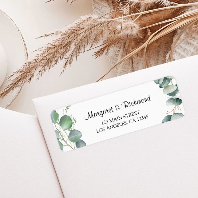 Eucalyptus Elegant Greenery Wedding Return Address (Creator Uploaded)
