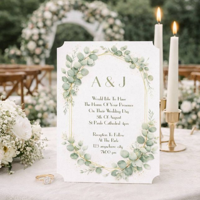 Eucalyptus elegant wedding invitation (Creator Uploaded)