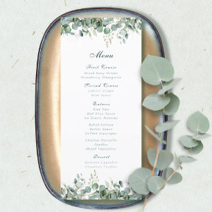 Eucalyptus Emerald Green Watercolor Botanical Menu