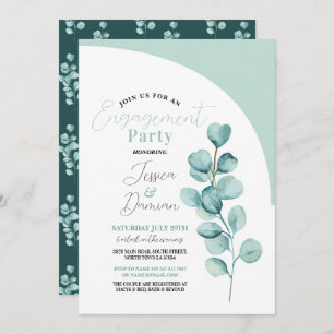 Eucalyptus Engagement Party Couples Shower Leaves  Invitation