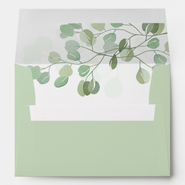 Eucalyptus Envelope Rustic Foliage Green Botanical (Back (Bottom))