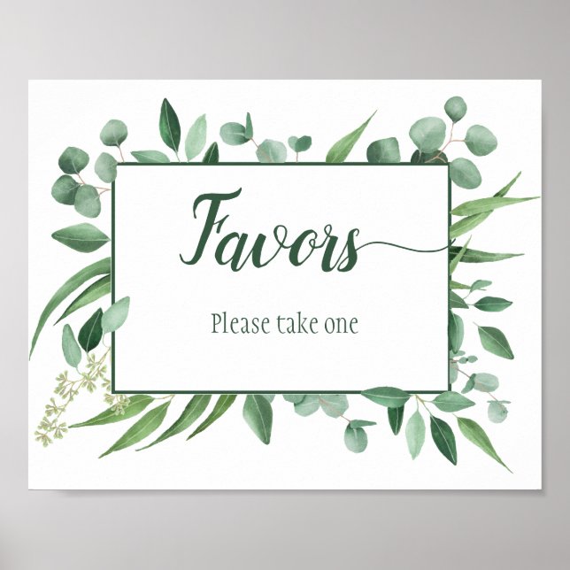 Eucalyptus Envy 8x10 Favours Wedding Sign (Front)