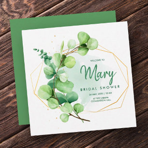 Eucalyptus event aesthetic green bridal shower inv invitation