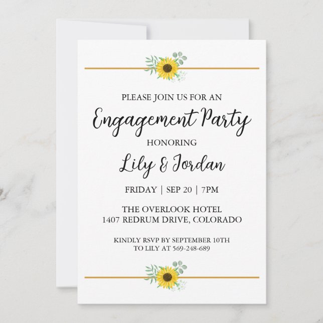 Eucalyptus fall engagement party invitations (Front)