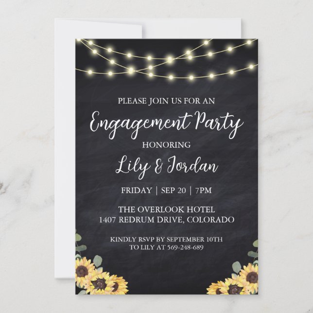Eucalyptus fall engagement party invitations (Front)