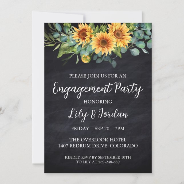 Eucalyptus fall engagement party invitations (Front)