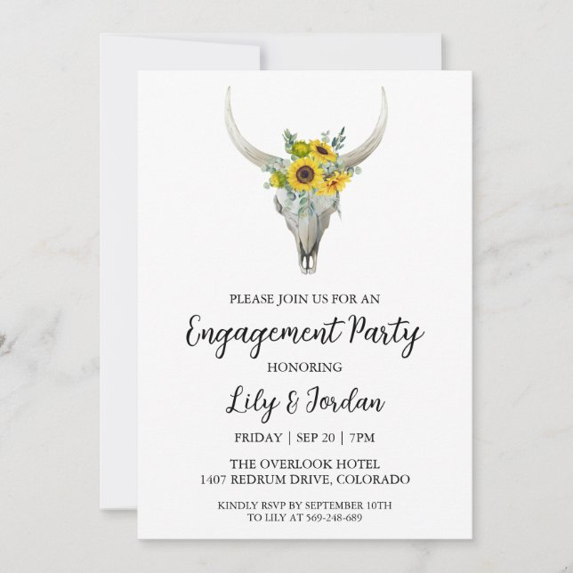 Eucalyptus fall engagement party invitations (Front)