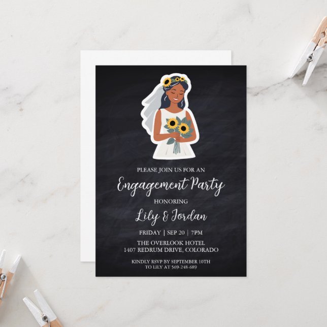 Eucalyptus fall engagement party invitations (Front/Back In Situ)