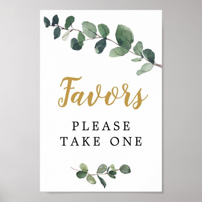 Eucalyptus Favours Sign (Front)