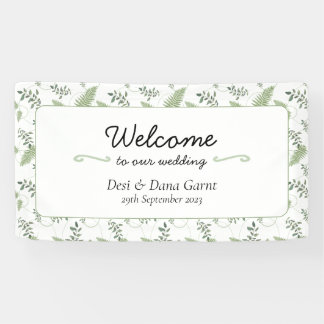 Eucalyptus & Fern Rings Welcome Banner
