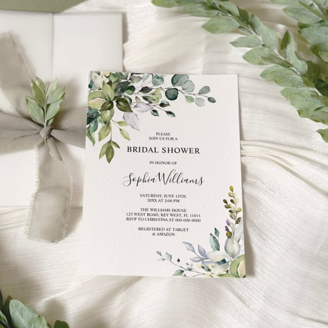 Eucalyptus Floral Bridal Shower Invitation (Creator Uploaded)