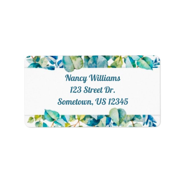 Eucalyptus Floral Classy Elegant Return Address  Label (Front)