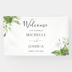 Eucalyptus Floral Elegant Wedding Welcome Banner