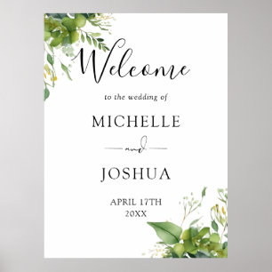 Eucalyptus Floral Elegant Wedding Welcome Sign