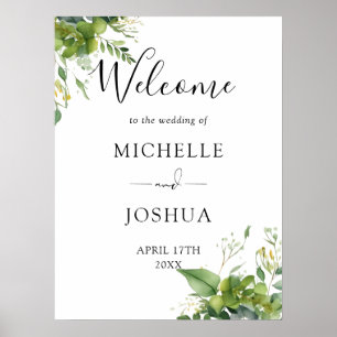 Eucalyptus Floral Elegant Wedding Welcome Sign