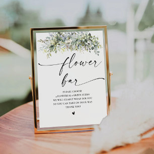 Eucalyptus Floral Flower Bar Sign