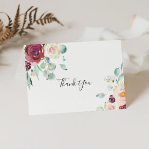 Eucalyptus Floral Folded Wedding Thank You Card