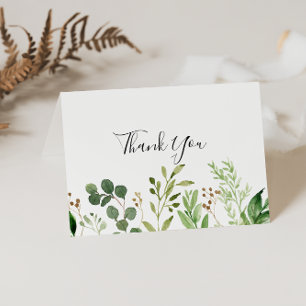 Eucalyptus Floral Folded Wedding Thank You Card