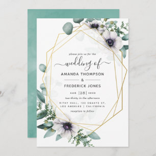 Eucalyptus Floral Geometric Wedding Invitation