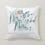 Eucalyptus Floral Greenery Bouquet Elegant Cushion<br><div class="desc">Eucalyptus pillow for Mr. and Mrs.</div>