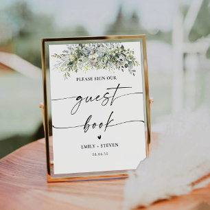 Eucalyptus Floral Guest Book Sign