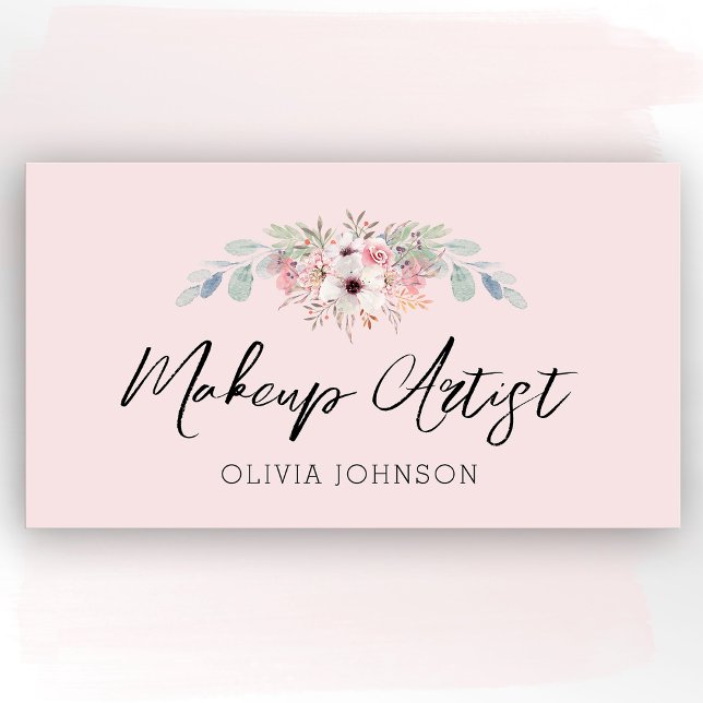 Eucalyptus Floral Makeup Artist Business Cards  (Creator Uploaded)