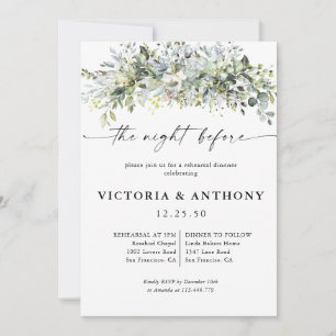 Eucalyptus Floral Rose The Night Before Invitation