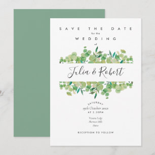 Eucalyptus Floral Save the Date Invitation