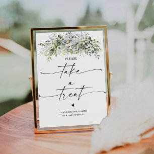 Eucalyptus Floral Take A Treat Sign