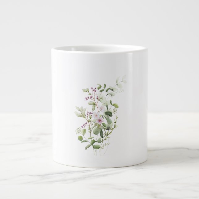 Eucalyptus Floral Watercolor  Speciality Mug  (Front)
