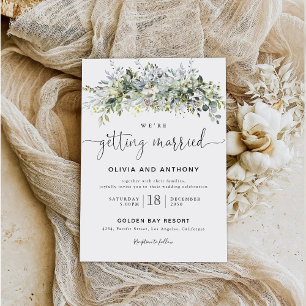 Eucalyptus Floral Wedding Ceremony Invitation